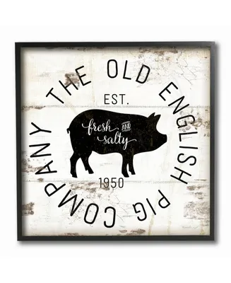 Stupell Industries Old English Pig Co Vintage-Inspired Sign Framed Giclee Art, 12" x 12"