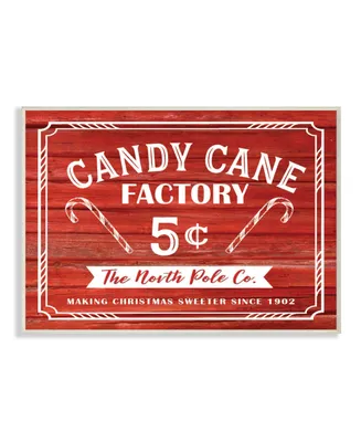Stupell Industries Candy Cane Factory Vintage-Inspired Sign Wall Plaque Art, 10" x 15"