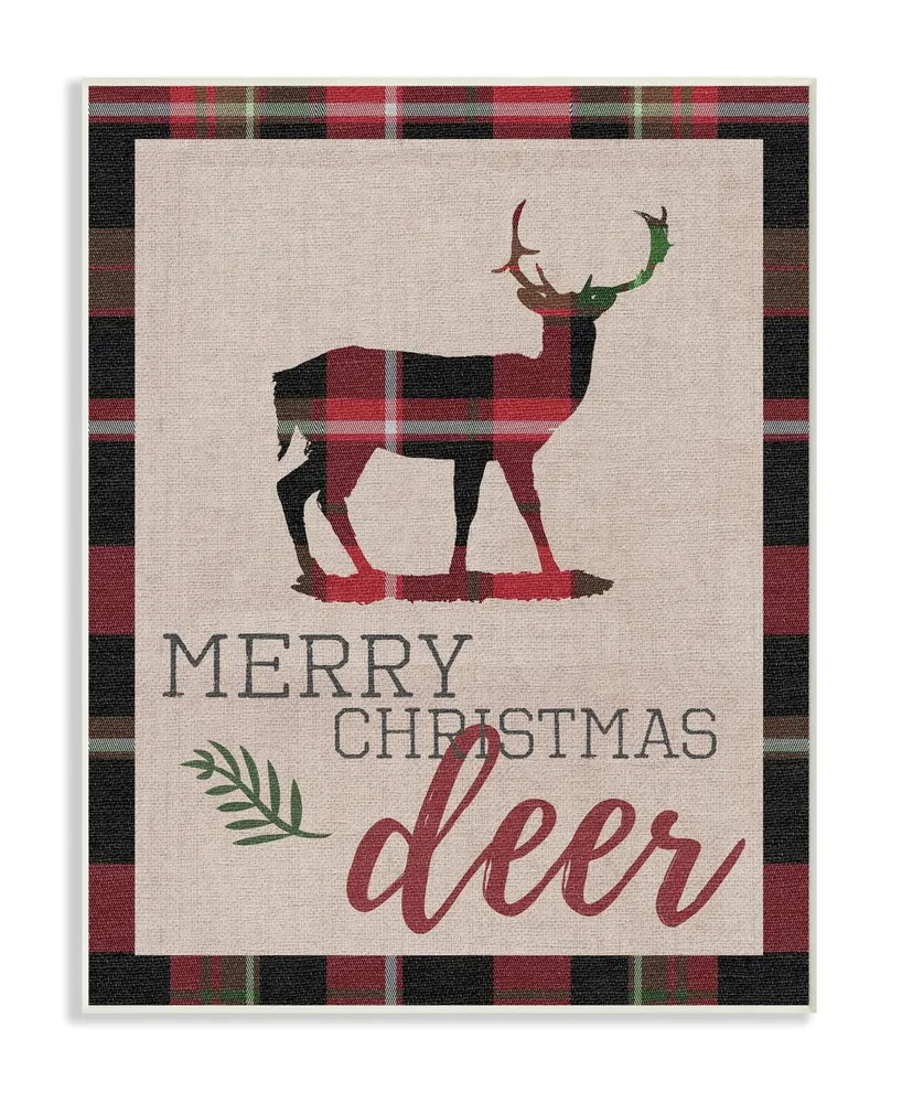 Stupell Industries Merry Christmas Deer Wall Plaque Art, 12.5" x 18.5"