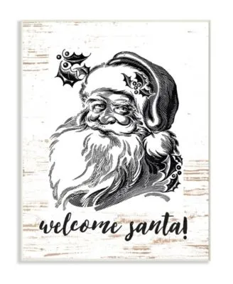 Stupell Industries Christmas Welcome Santa Farmhouse Wall Art Collection