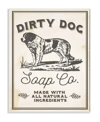 Stupell Industries Dirty Dog Soap Co Vintage-Inspired Sign Wall Plaque Art, 12.5" x 18.5"