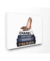 Stupell Industries Glam Fashion Book Set Leopard Pumps Heels Canvas Wall Art, 16" x 20"