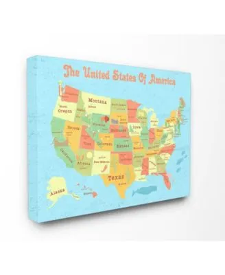 Stupell Industries United States Of America Usa Kids Map Art Collection