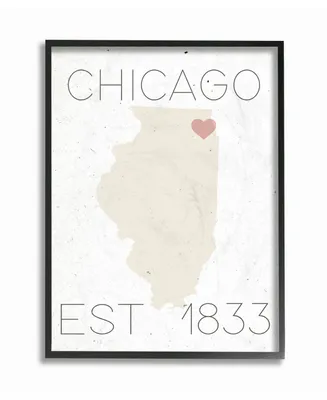 Stupell Industries Chicago Est 1833 Framed Giclee Art, 16" x 20"