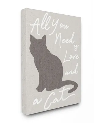 Stupell Industries All You Need is Love and a Cat Canvas Wall Art, 30" x 40"