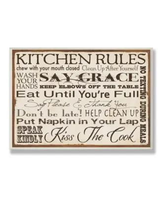Stupell Industries Home Decor Kitchen Rules Creme Typography Kitchen Wall Art Collection