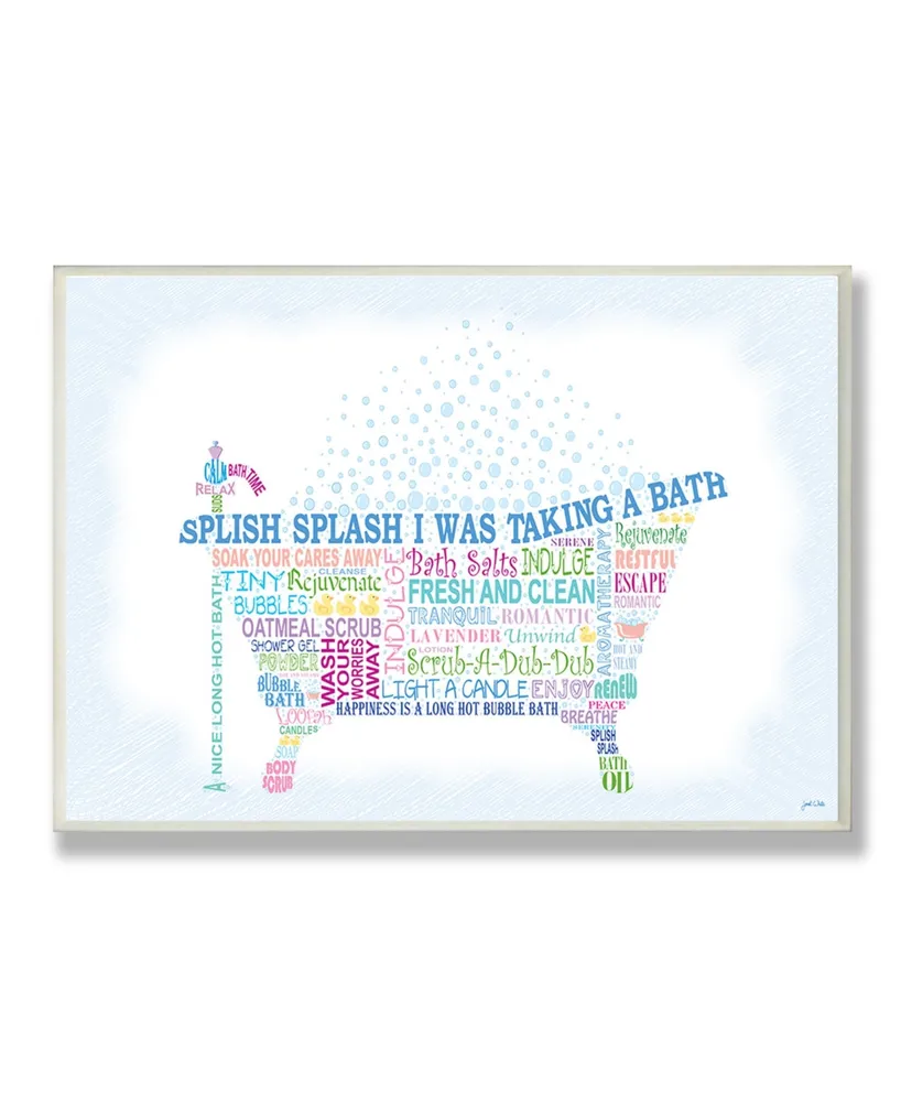 Stupell Industries Home Decor Splish Splash Typography Bathroom Wall Plaque  Art, 12.5 x 18.5