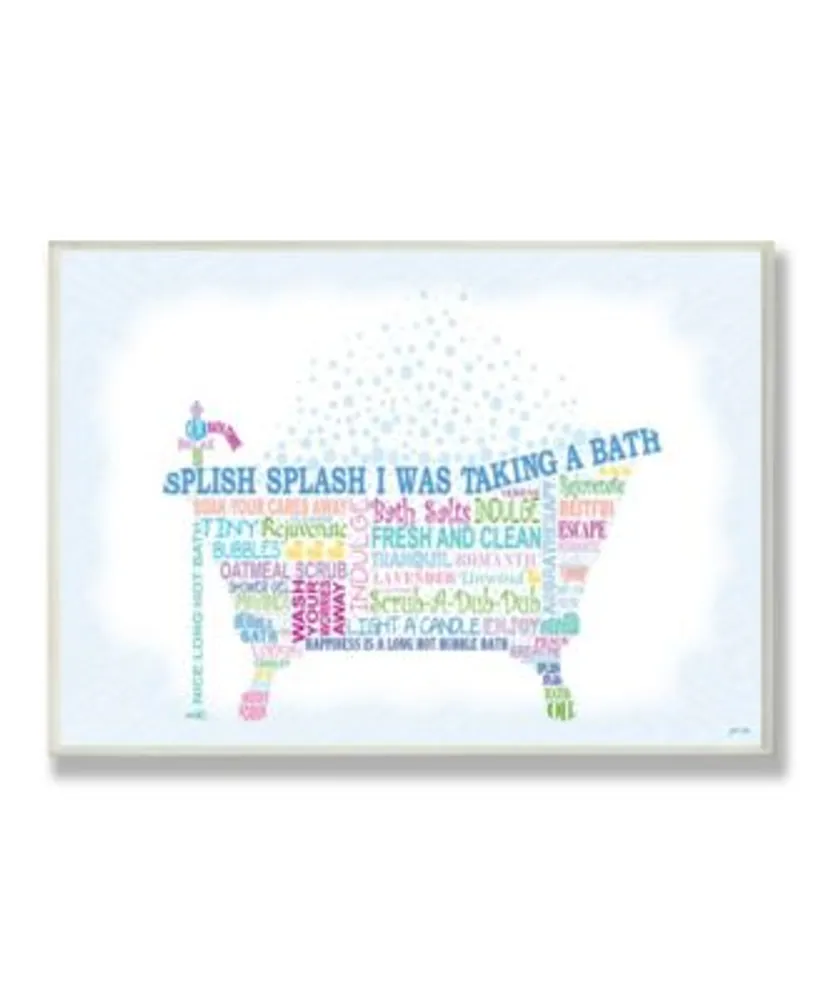 Stupell Industries Home Decor Splish Splash Typography Bathroom Art Collection