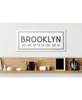 Stupell Industries Plate City Coordinates Brooklyn Wall Plaque Art, 7" x 17"