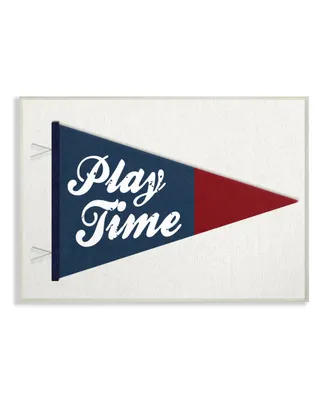 Stupell Industries Play Time Pennant Blue and Red Wall Plaque Art, 12.5" x 18.5"