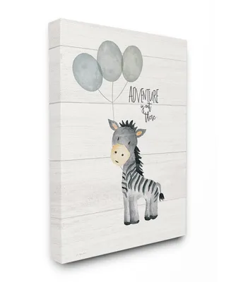 Stupell Industries Adventure is Out There Zebra Canvas Wall Art, 24" x 30"