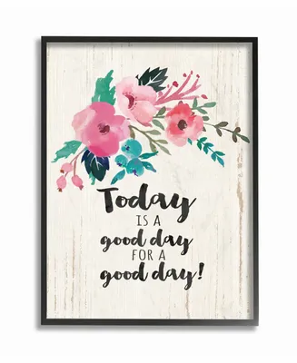 Stupell Industries Today Is A Good Day Floral Framed Giclee Art, 11" x 14"