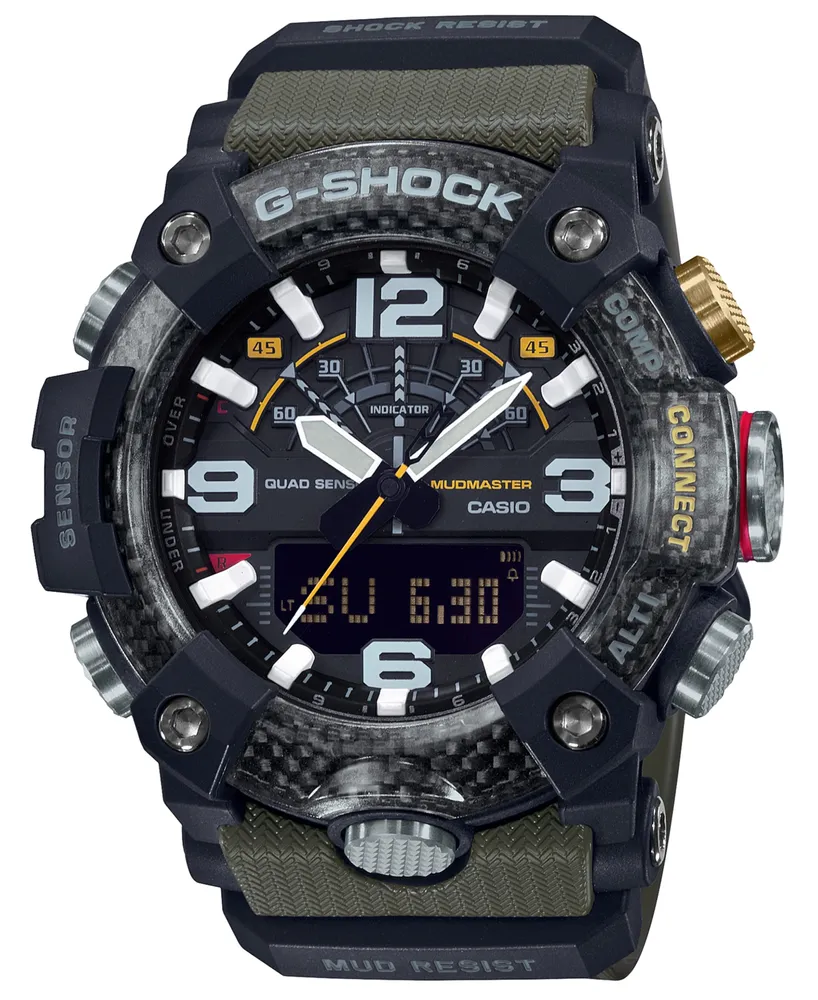 G-Shock Men's Analog-Digital Connected Mudmaster Green & Black Resin Strap Watch 53.1mm