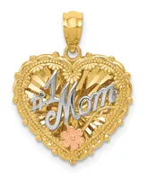 #1 Mom Shadowbox Charm in 14k Yellow, White and Rose Gold