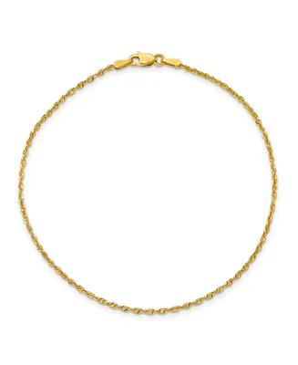 Rope Chain Anklet in 14k Yellow Gold