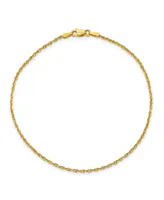 Rope Chain Anklet in 14k Yellow Gold