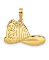 Firefighter Hat Pendant in 14k Yellow Gold