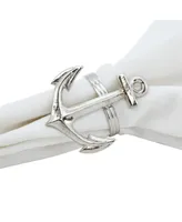 Saro Lifestyle Anchor Design Napkin Ring, Set of 4