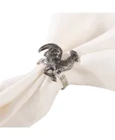 Saro Lifestyle Saro Beaded Metal Napkin Ring, Set of 4