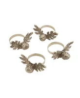 Saro Lifestyle Pinecone Design Rustic Style Napkin Ring, Set of 4