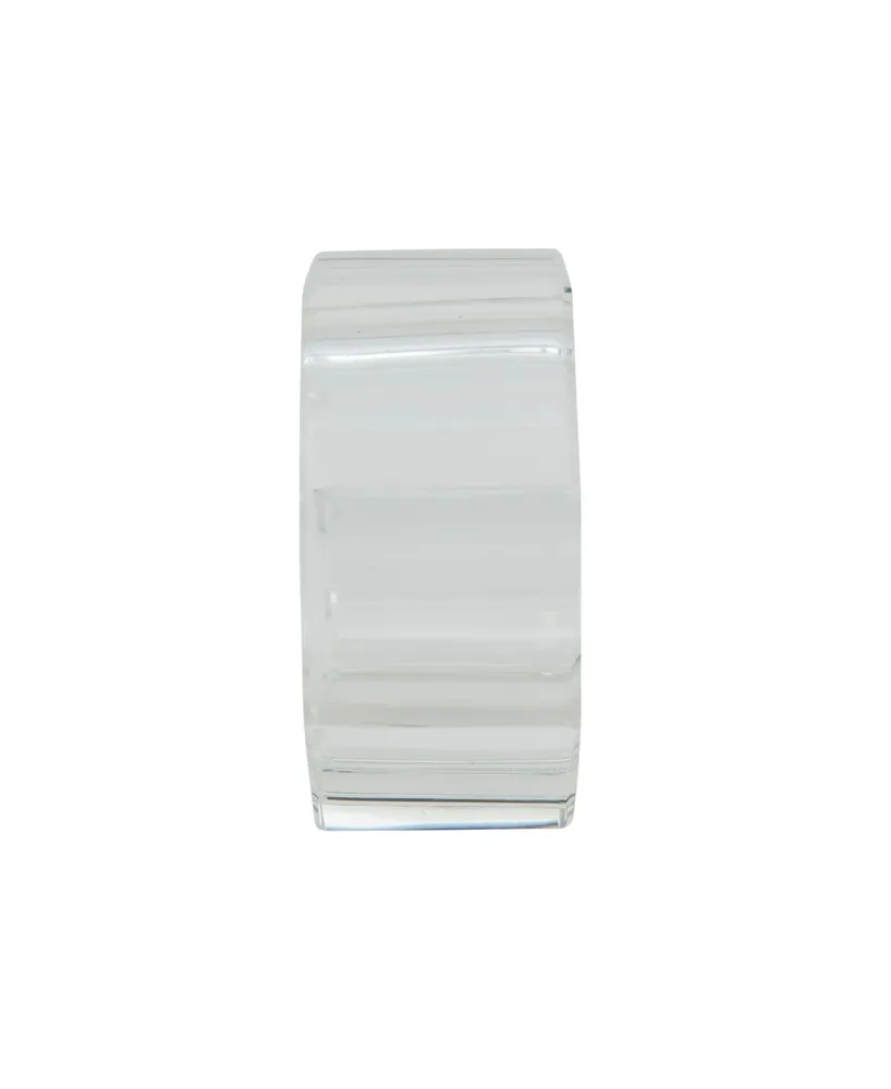 Saro Lifestyle Glass Crystal Octagonal Facet Napkin Ring, Set of 4