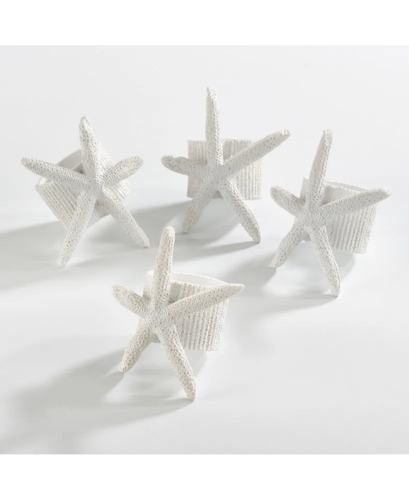 Saro Lifestyle Neptune Collection Starfish Napkin Ring, Set of 4