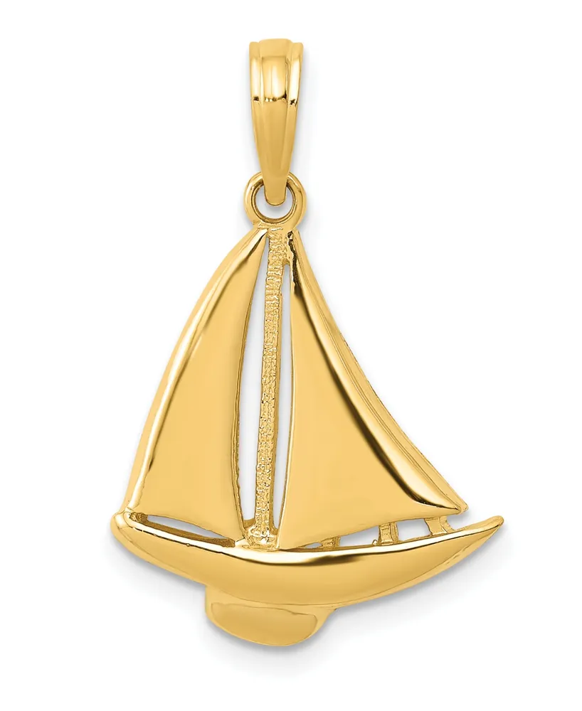 Sailboat Pendant in 14k Yellow Gold