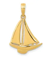 Sailboat Pendant in 14k Yellow Gold