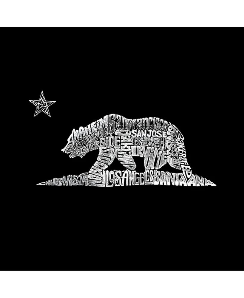 La Pop Art Men's Word Long Sleeve T-Shirt- California Bear