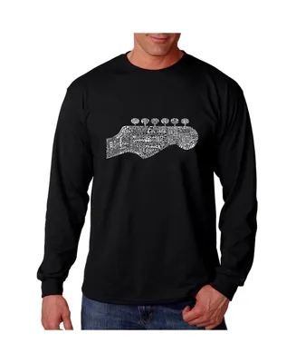 La Pop Art Men's Word Long Sleeve T-Shirt - Guitar Head