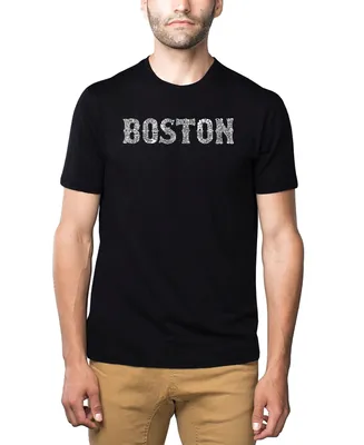 La Pop Art Men's Premium Word T-Shirt - Boston Neighborhoods
