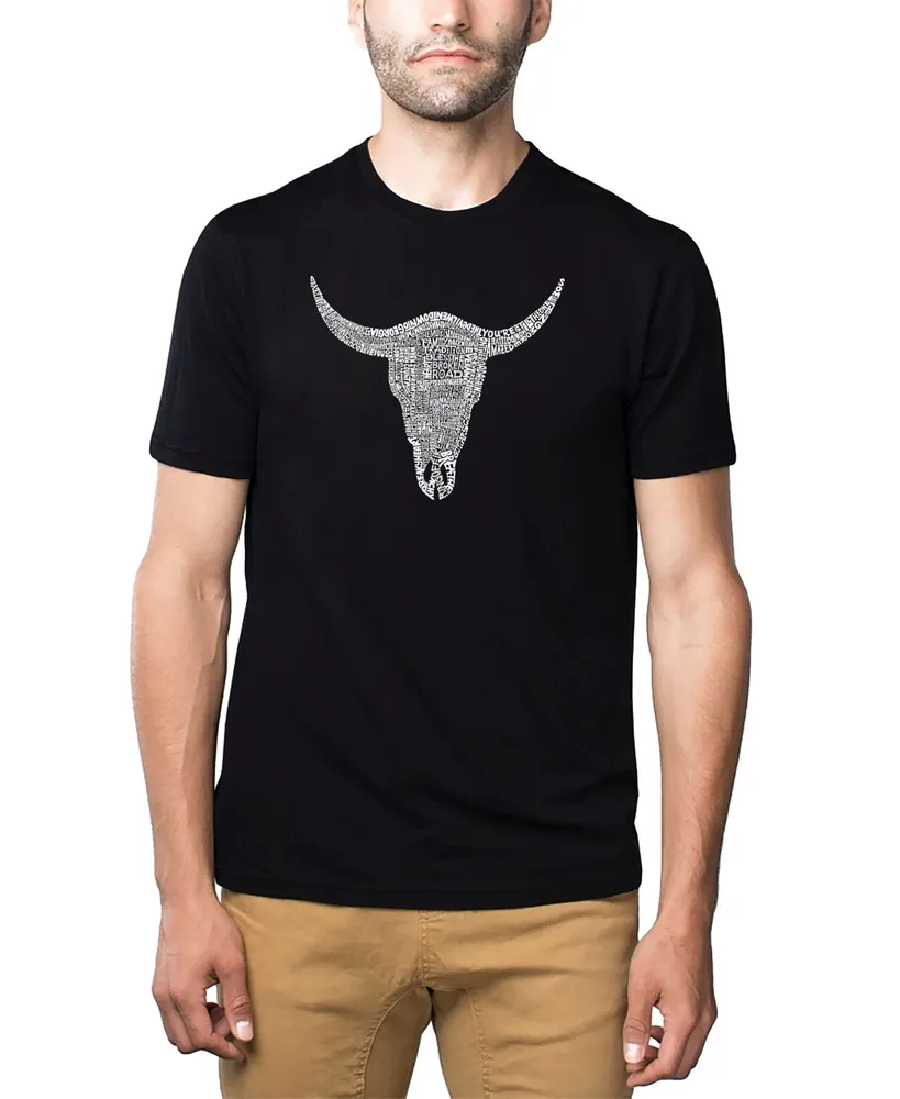 La Pop Art Men's Premium Word T-Shirt - Cowskull Country Hits