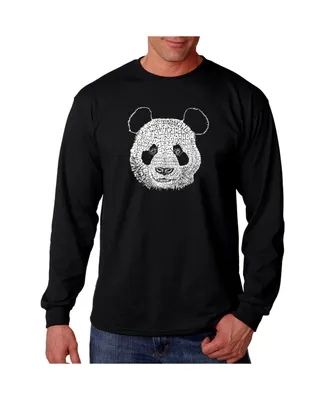 La Pop Art Men's Word Long Sleeve T-Shirt- Panda Head