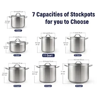 Cooks Standard Stockpots Stainless Steel, 11 Quart Professional Grade Stock Pot with Lid, Silver