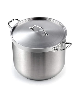 Cooks Standard Professional Grade Lid 30 Quart Stainless Steel Stockpot, Silver