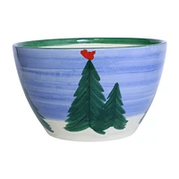 Vietri Old St. Nick Large Deep Bowl - Santa with Stockings