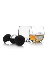 Viski Glacier Rocks Ice Ball Mold and Tumbler Set, 4 Piece