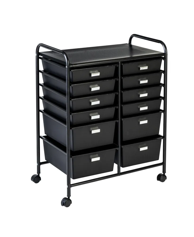 Honey Can Do 10-Drawer Rolling Cart, Black