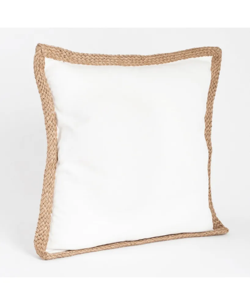 Saro Lifestyle Braided Jute Decorative Pillow, 20" x