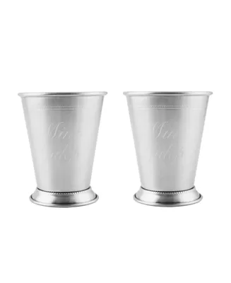 Thirstystone by Cambridge Stainless Steel Silver Mint Julep Cups, Set of 2