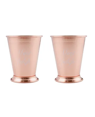 Thirstystone by Cambridge Stainless Steel Silver Mint Julep Cups, Set of 2