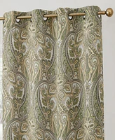 Hlc.me Paris Paisley Decorative Print Damask Pattern Light Reducing Filtering Grommet Window Curtain Panels for Living and Dining Room