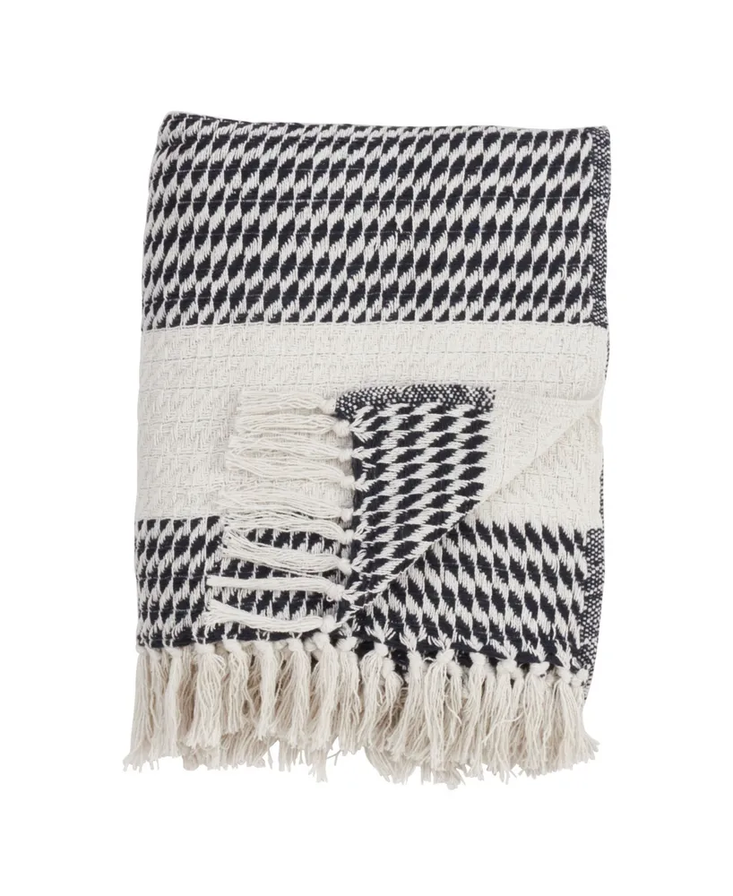 Saro Lifestyle Diamond Weave Design Throw