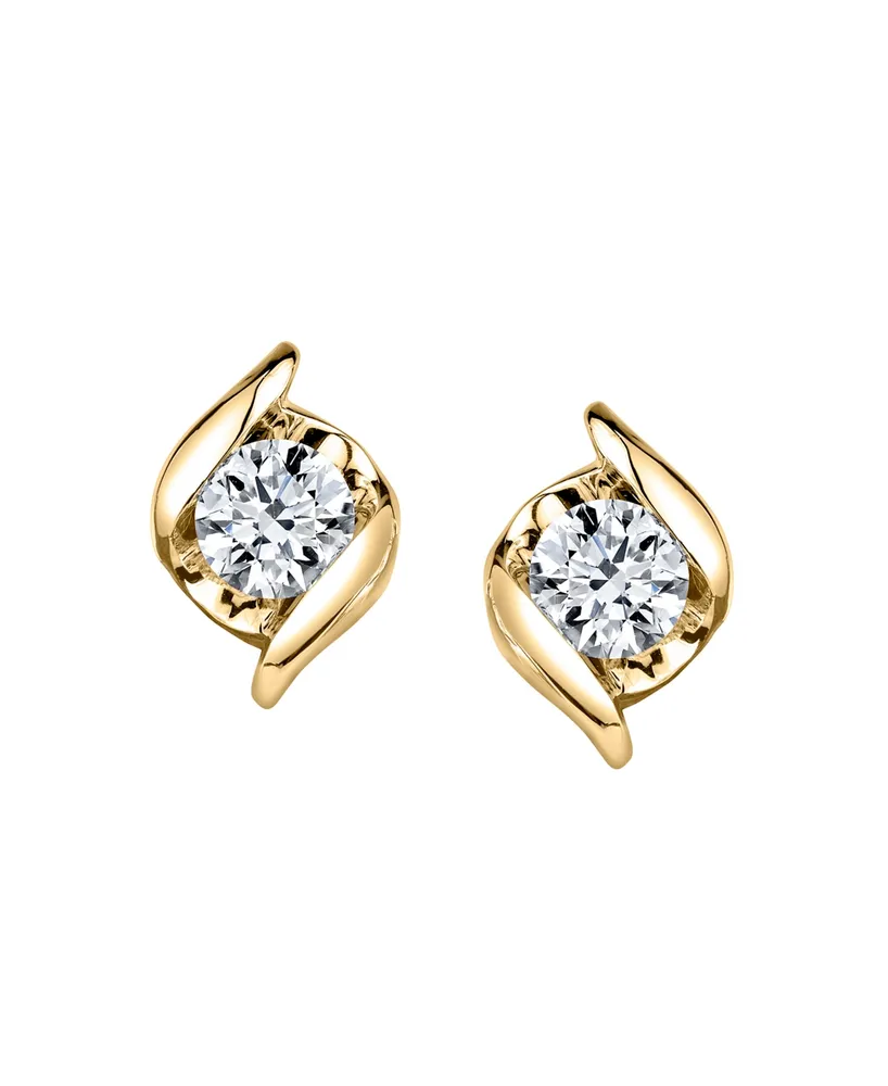 Sirena Diamond (1/ ct. t.w.) Twist Earrings in 14k Yellow Gold