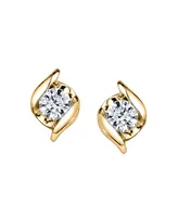 Sirena Diamond (1/ ct. t.w.) Twist Earrings in 14k Yellow Gold