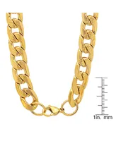 Steeltime Men's 18k gold Plated Stainless Steel Accented 6mm Cuban Chain 24" Necklaces