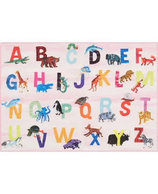 Eric Carle Elementary Alphabet Decorative Pink 4'11" x 6'6" Area Rug