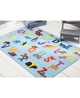 Eric Carle Elementary Alphabet Decorative Pink 6'6" x 9'5" Area Rug