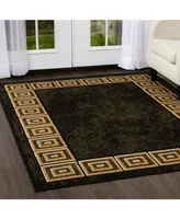 Global Rug Designs Vision VIS06 Black 7'8" x 10'4" Area Rug