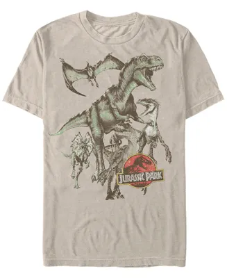 Jurassic Park Men's Retro Dinosaur Group Short Sleeve T-Shirt